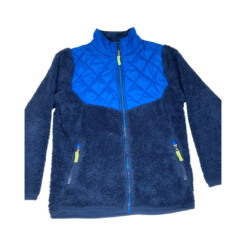 C9 By Champion Unisex Kids Fleece Full Zip Jacket Size L 12-14 Blue
